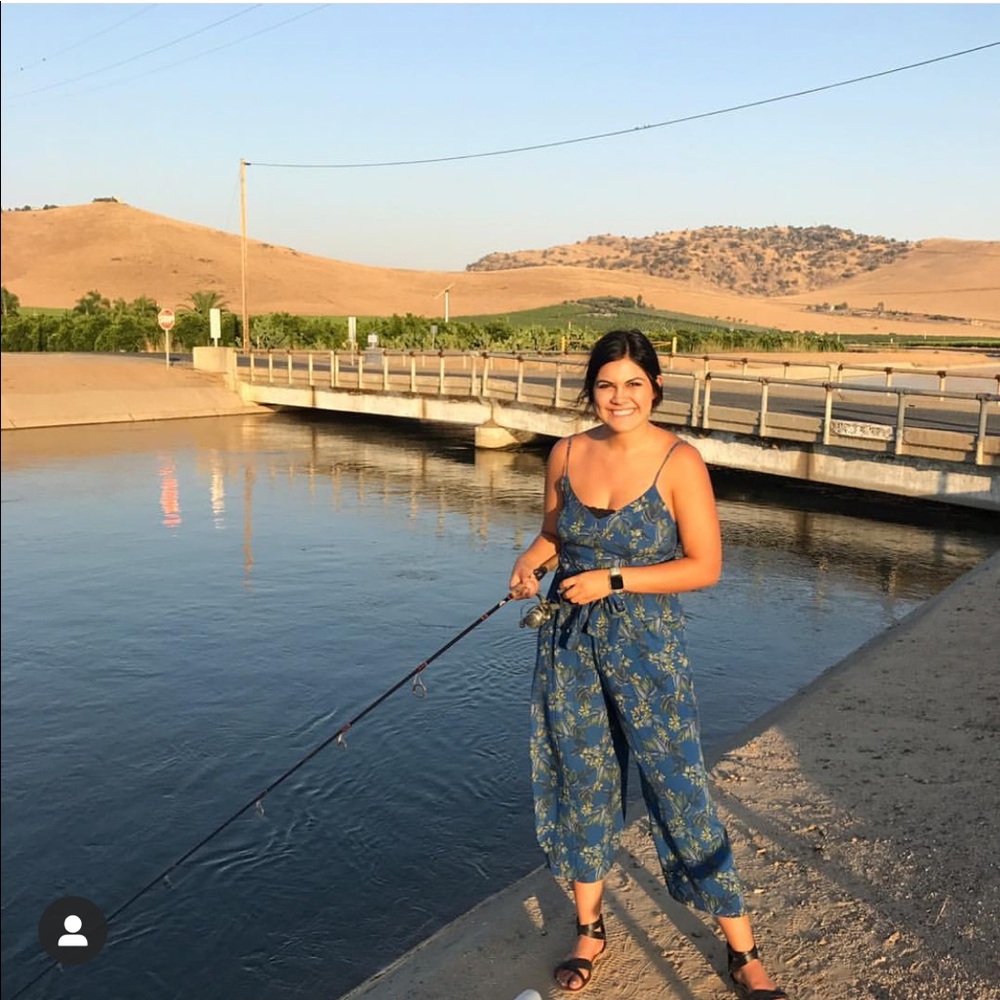 Free People Blue Vacation Jumpsuit